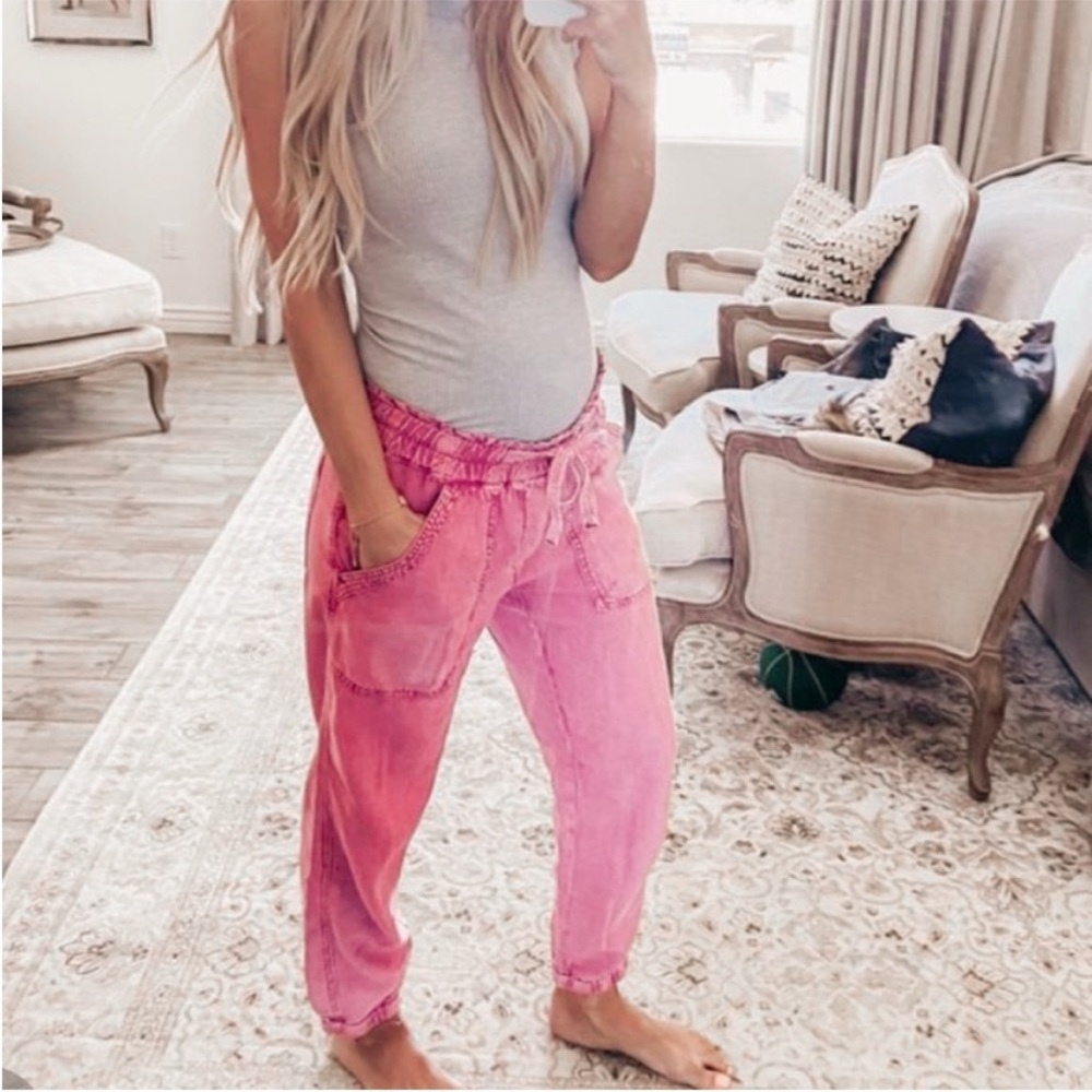 Anthropologie Rhys Utility Linen Blend Jogger Pants